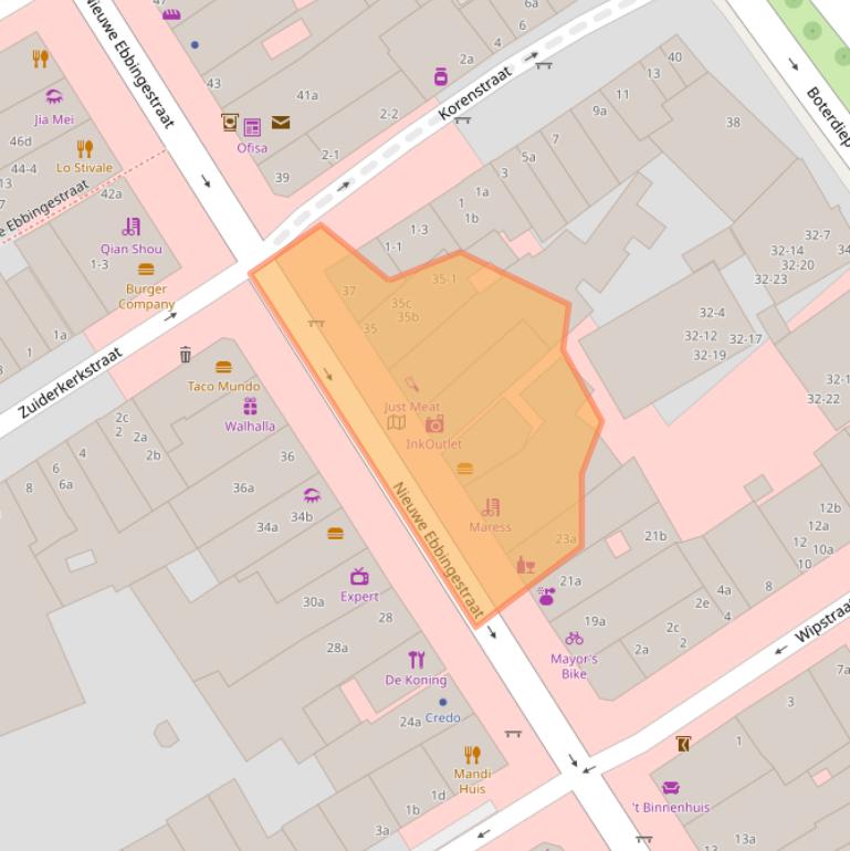 Kaart van postcodegebied 9712ND.