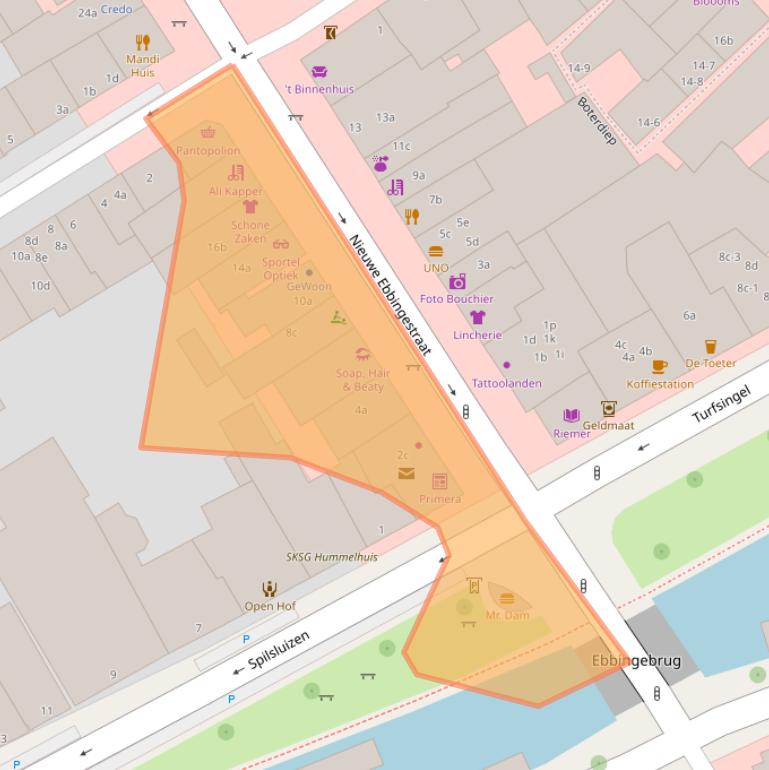 Kaart van postcodegebied 9712NK.