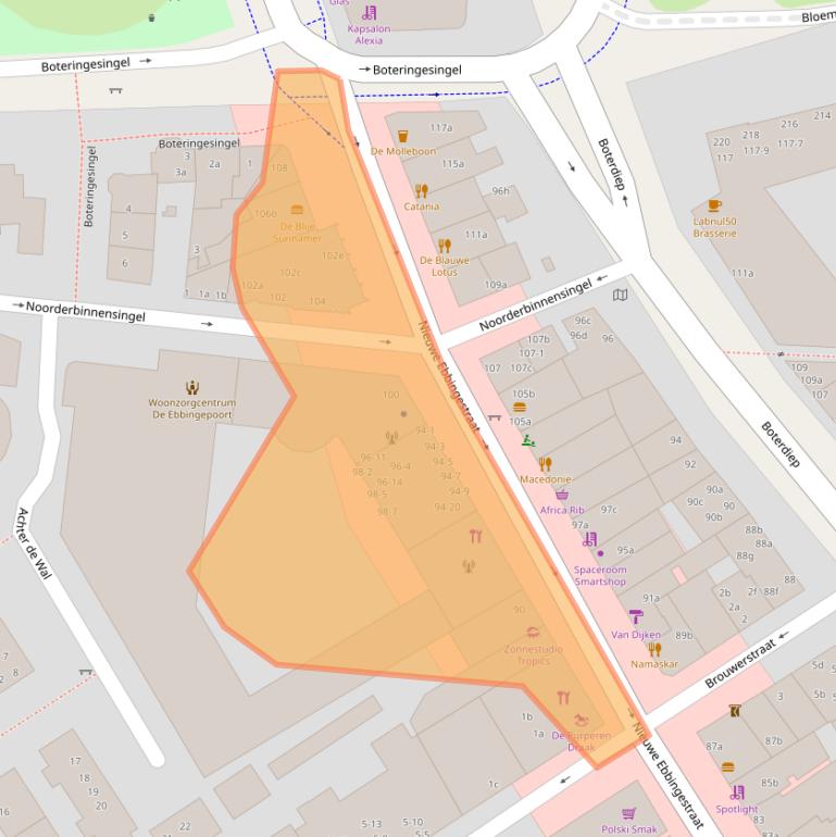 Kaart van postcodegebied 9712NP.