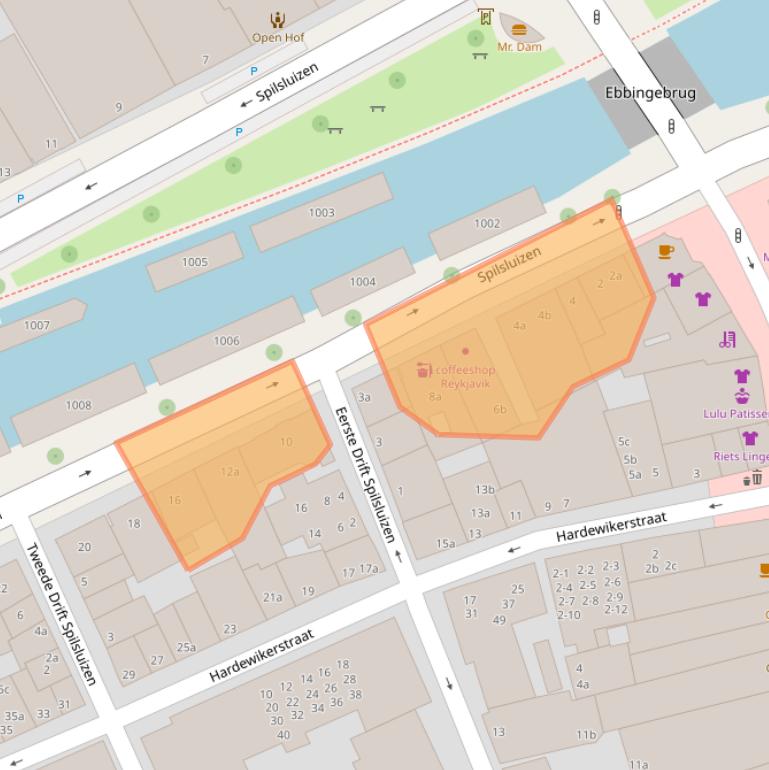 Kaart van postcodegebied 9712NS.