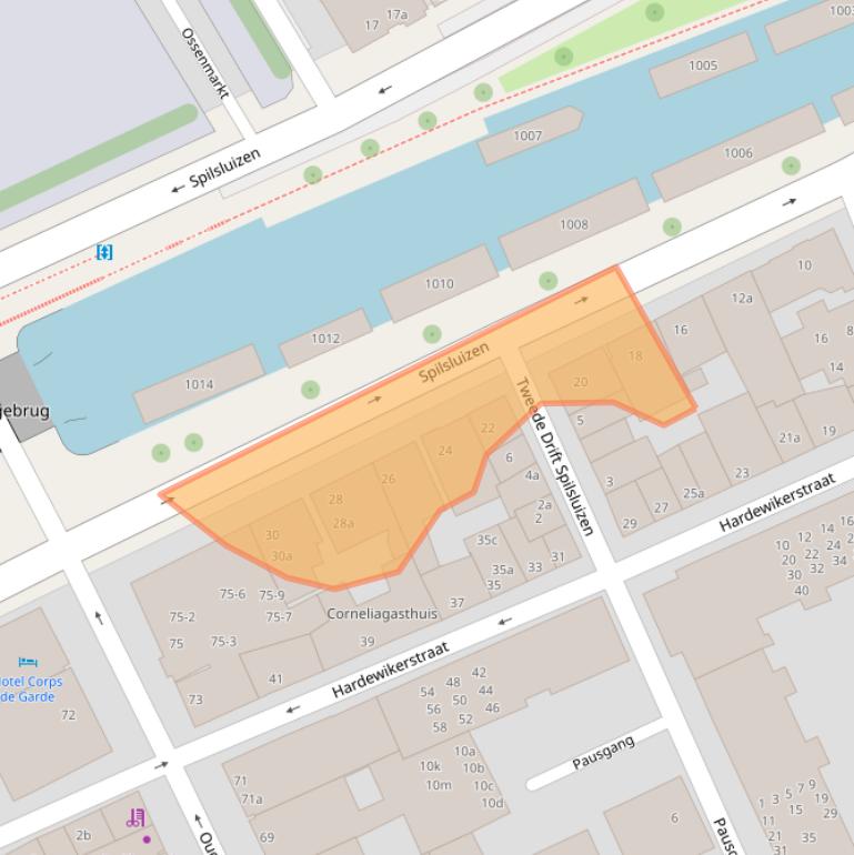 Kaart van postcodegebied 9712NT.