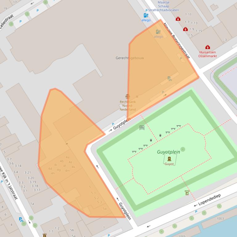 Kaart van postcodegebied 9712NX.