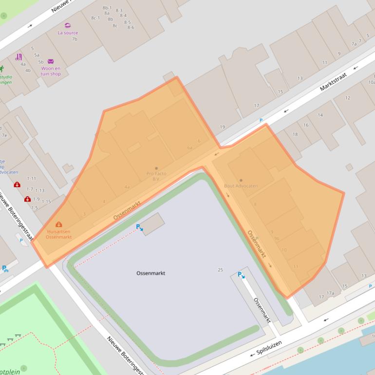 Kaart van postcodegebied 9712NZ.