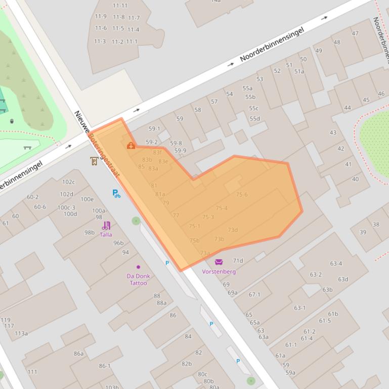 Kaart van postcodegebied 9712PK.