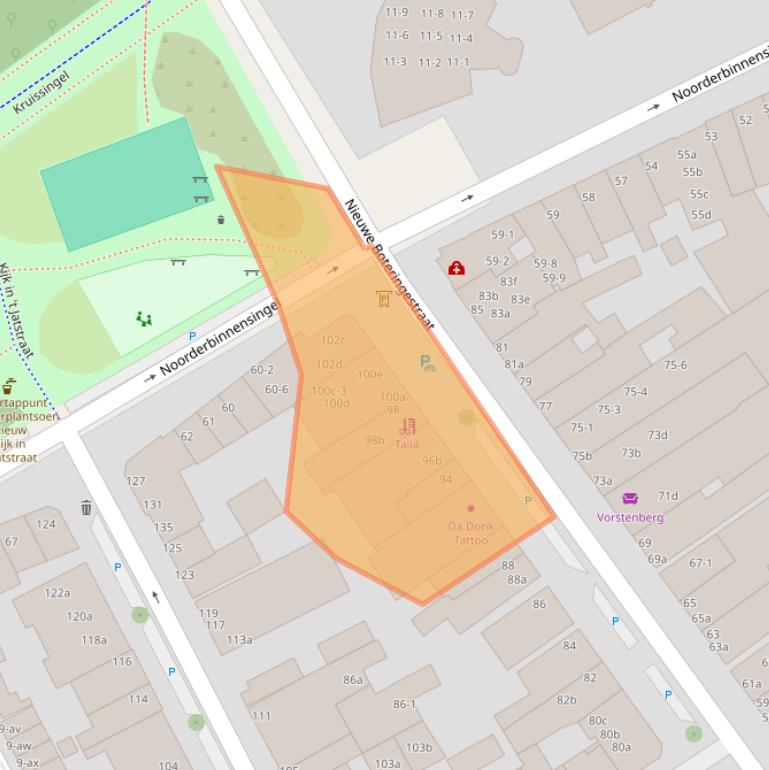 Kaart van postcodegebied 9712PS.