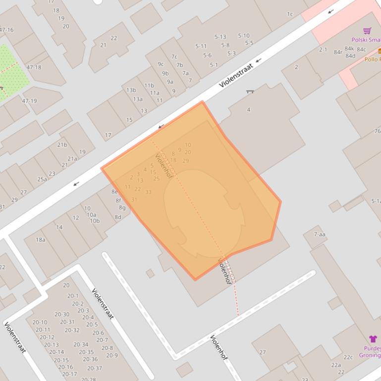 Kaart van postcodegebied 9712RK.