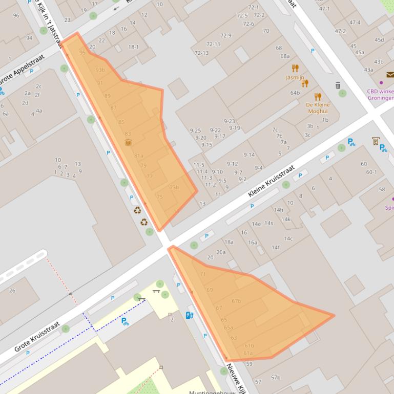 Kaart van postcodegebied 9712SE.