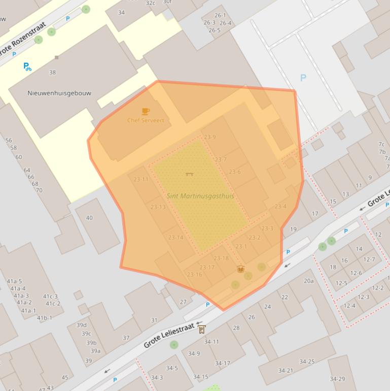 Kaart van postcodegebied 9712SN.