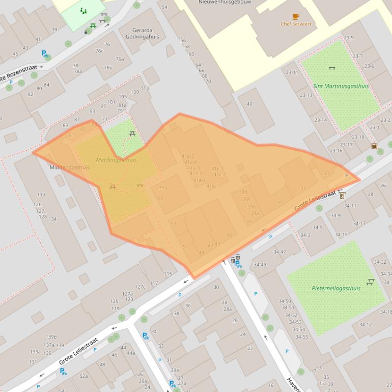 Kaart van postcodegebied 9712SP.
