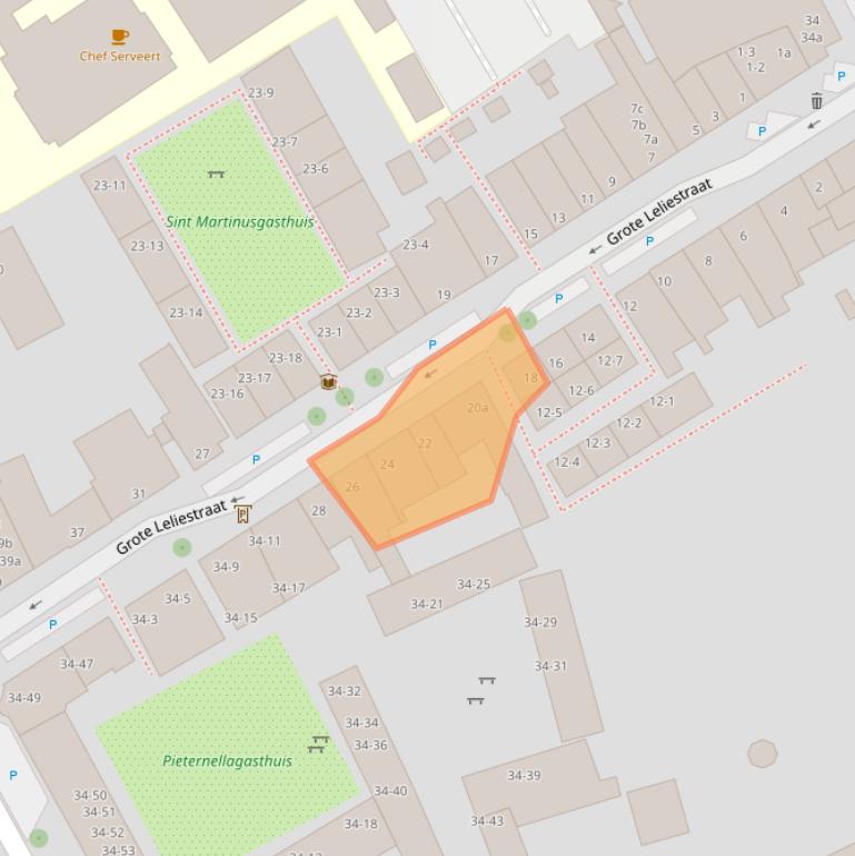 Kaart van postcodegebied 9712SW.