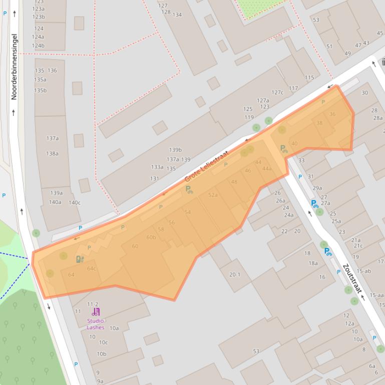 Kaart van postcodegebied 9712SZ.