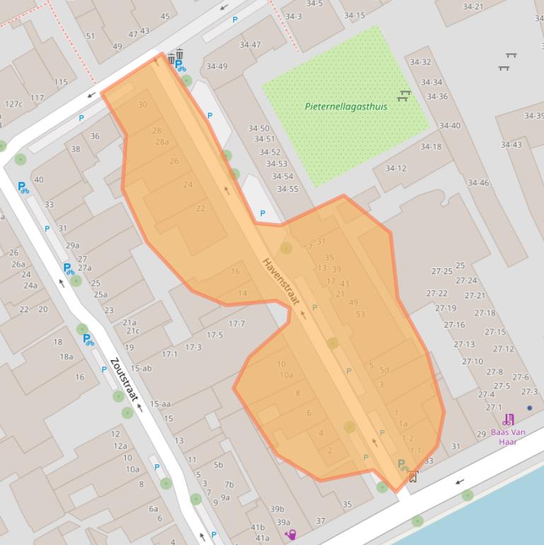 Kaart van postcodegebied 9712TA.