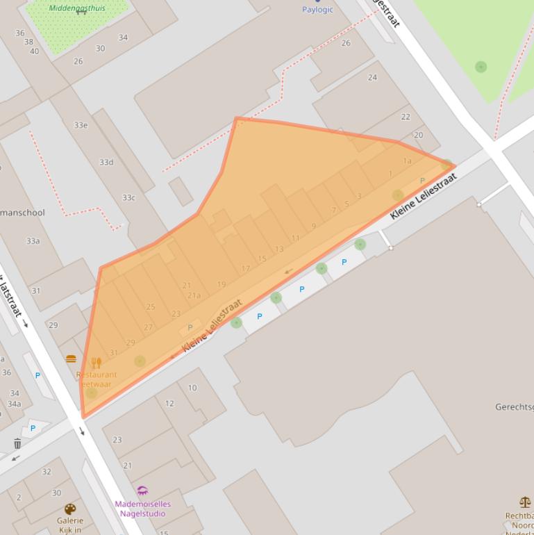 Kaart van postcodegebied 9712TD.