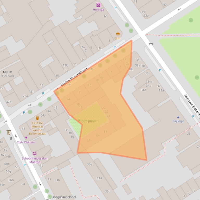 Kaart van postcodegebied 9712TM.