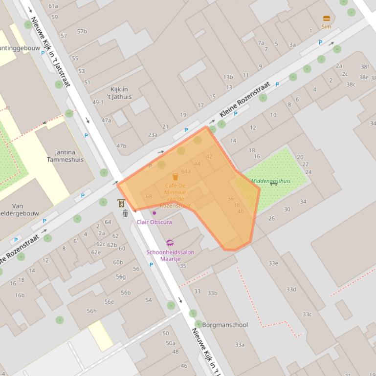 Kaart van postcodegebied 9712TN.