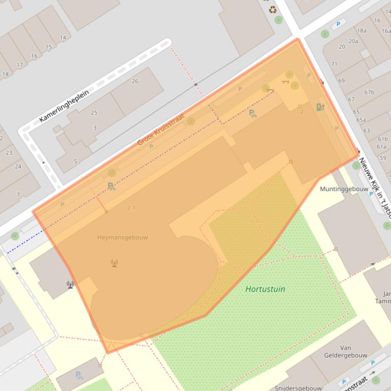 Kaart van postcodegebied 9712TS.