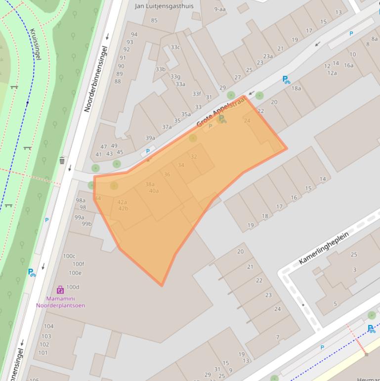 Kaart van postcodegebied 9712VD.