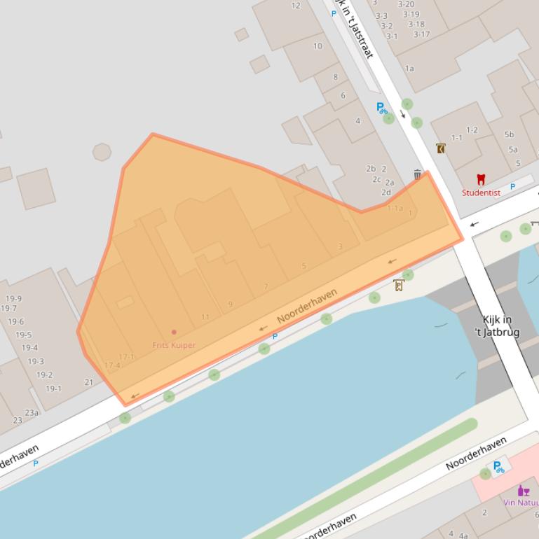 Kaart van postcodegebied 9712VE.