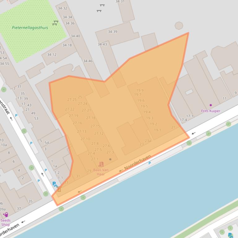 Kaart van postcodegebied 9712VG.