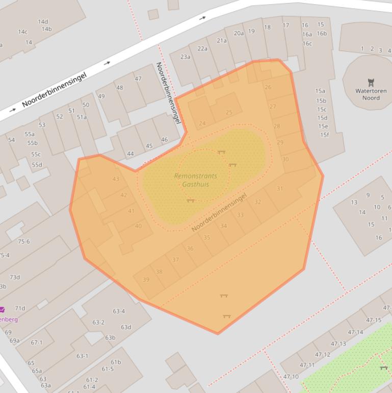 Kaart van postcodegebied 9712XC.