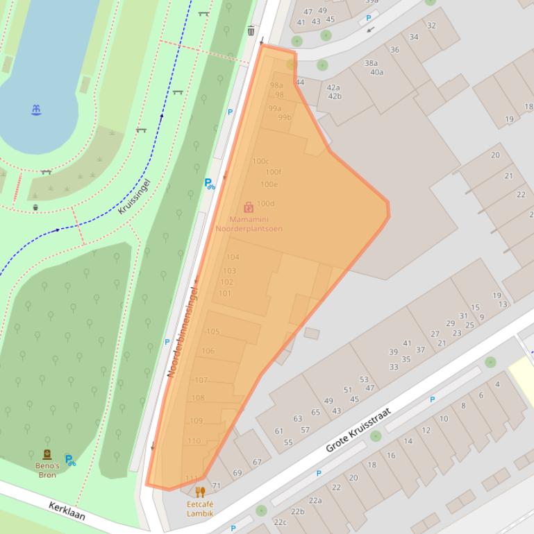 Kaart van postcodegebied 9712XJ.