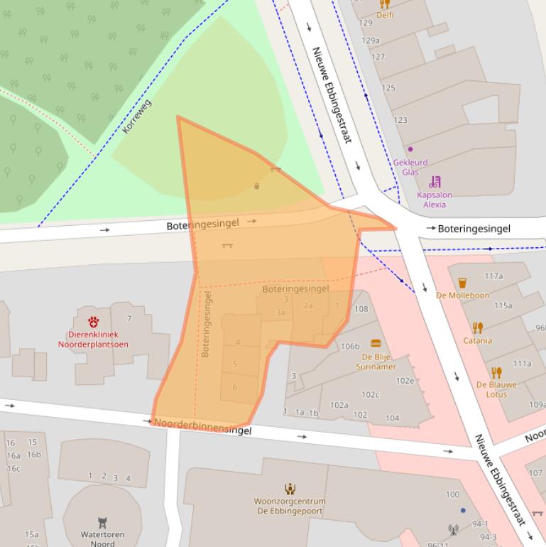 Kaart van postcodegebied 9712XP.