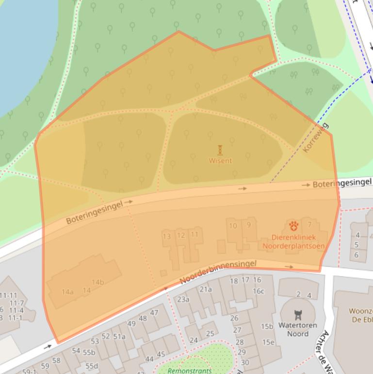 Kaart van postcodegebied 9712XR.