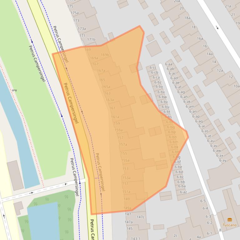 Kaart van postcodegebied 9713AJ.