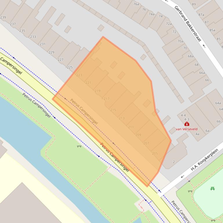 Kaart van postcodegebied 9713AM.