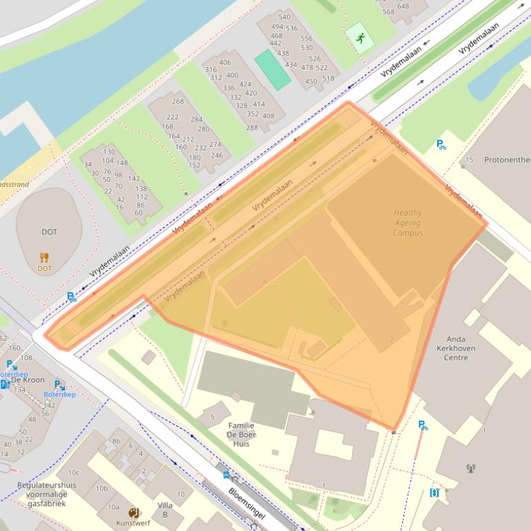 Kaart van postcodegebied 9713AW.