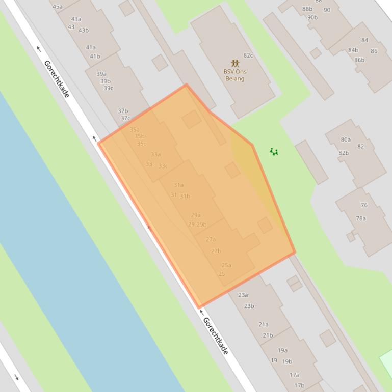 Kaart van postcodegebied 9713BD.