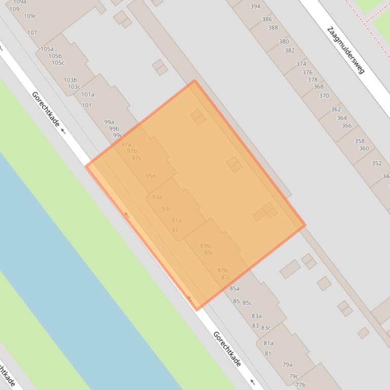 Kaart van postcodegebied 9713BJ.