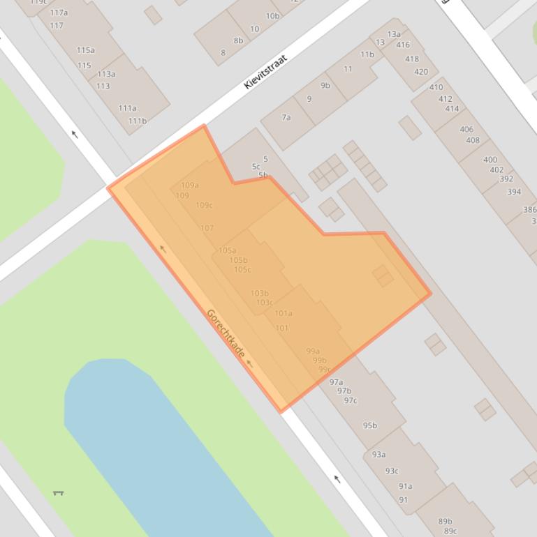 Kaart van postcodegebied 9713BK.