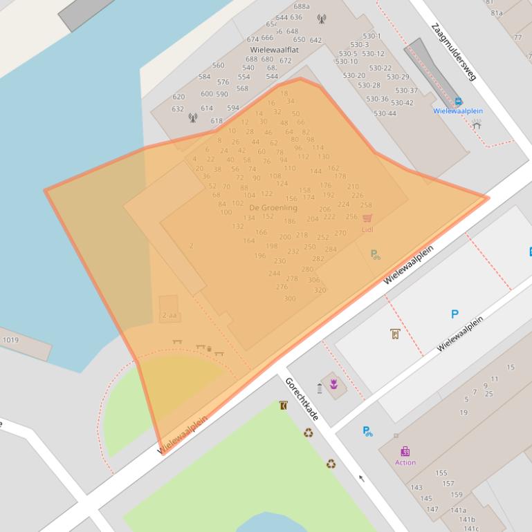 Kaart van postcodegebied 9713BR.