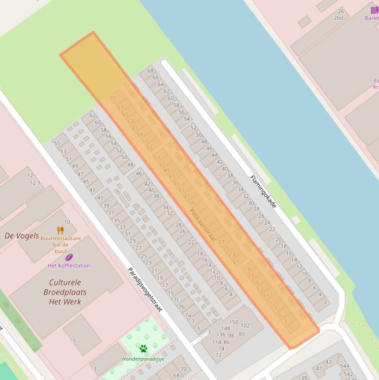 Kaart van postcodegebied 9713BW.