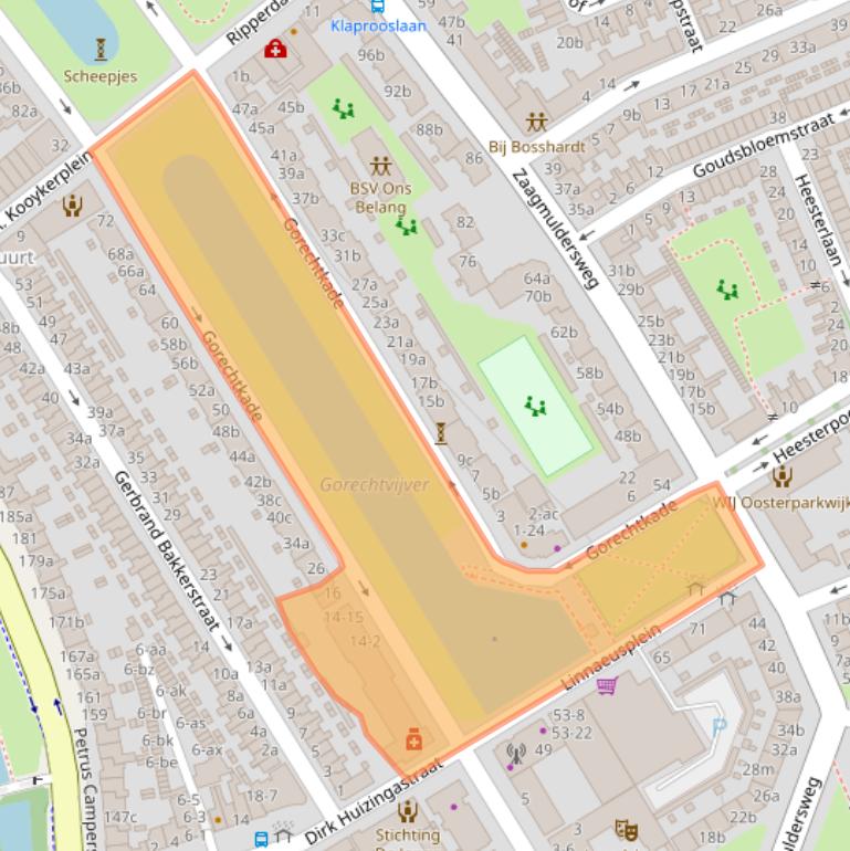 Kaart van postcodegebied 9713CA.