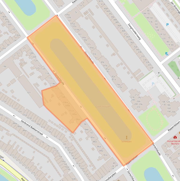 Kaart van postcodegebied 9713CH.