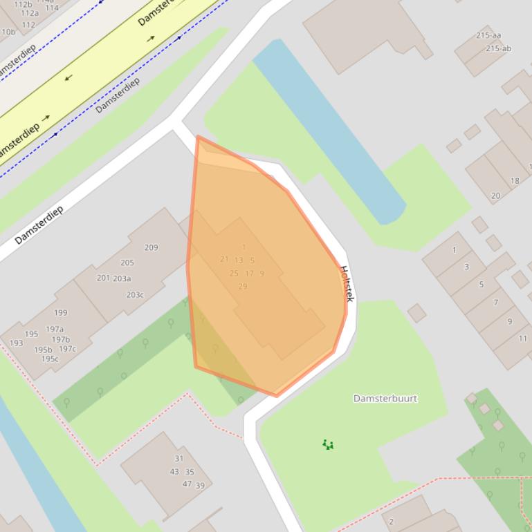 Kaart van postcodegebied 9713DA.