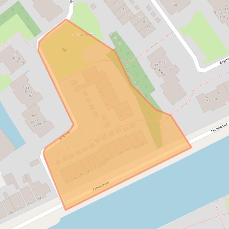 Kaart van postcodegebied 9713DC.