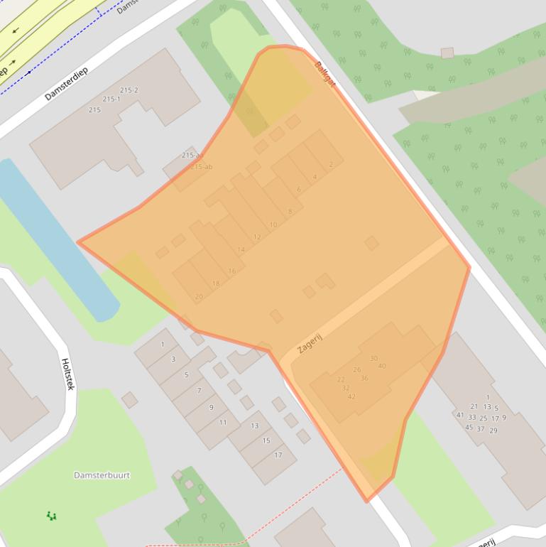 Kaart van postcodegebied 9713DD.