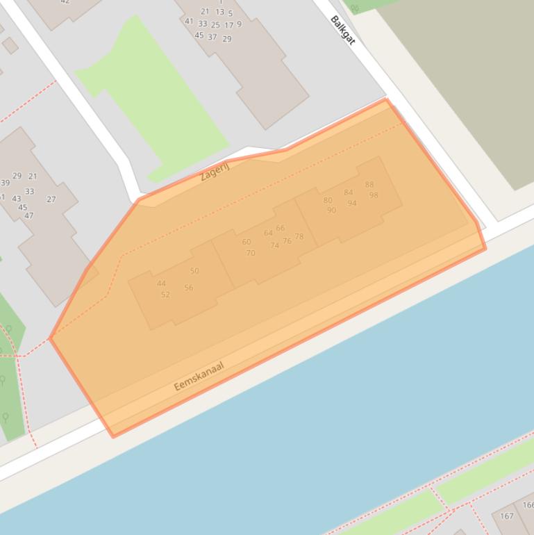 Kaart van postcodegebied 9713DE.