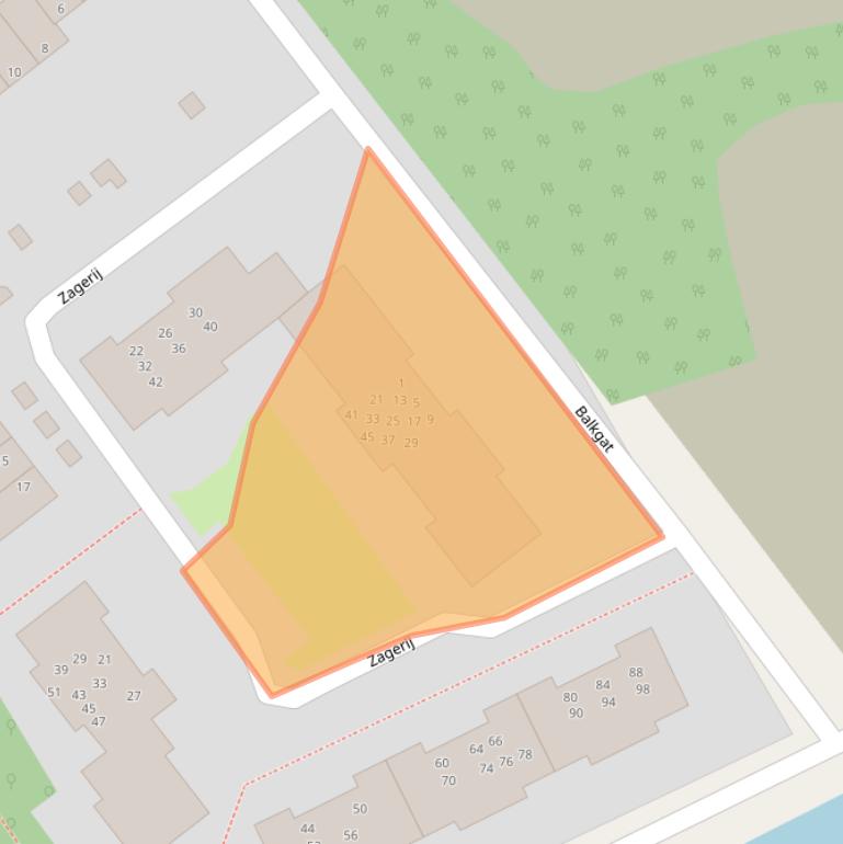 Kaart van postcodegebied 9713DH.