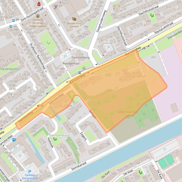 Kaart van postcodegebied 9713ED.