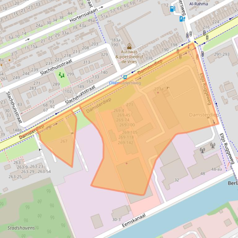 Kaart van postcodegebied 9713EE.