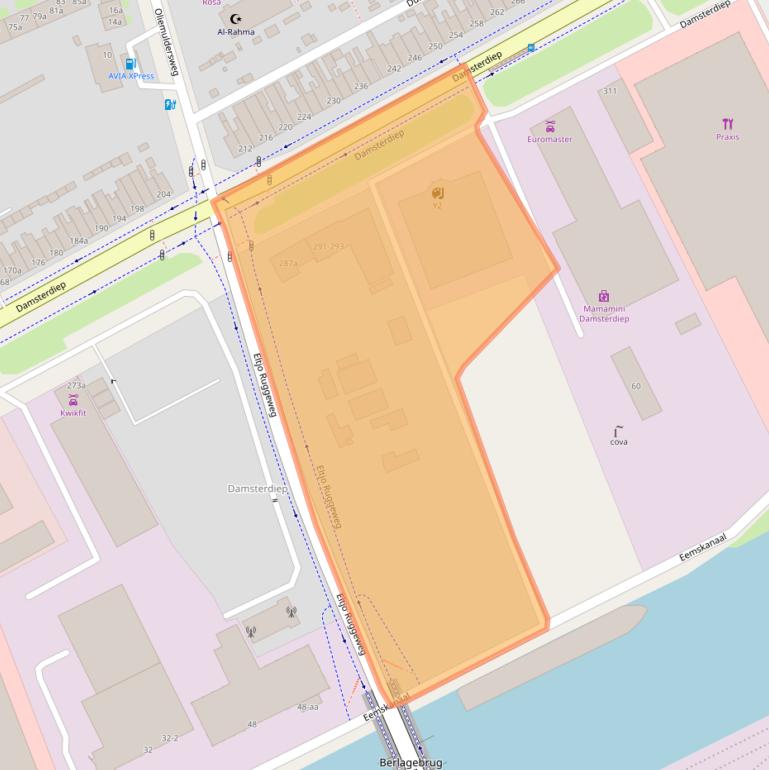 Kaart van postcodegebied 9713EG.