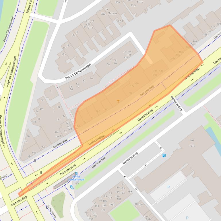 Kaart van postcodegebied 9713EK.