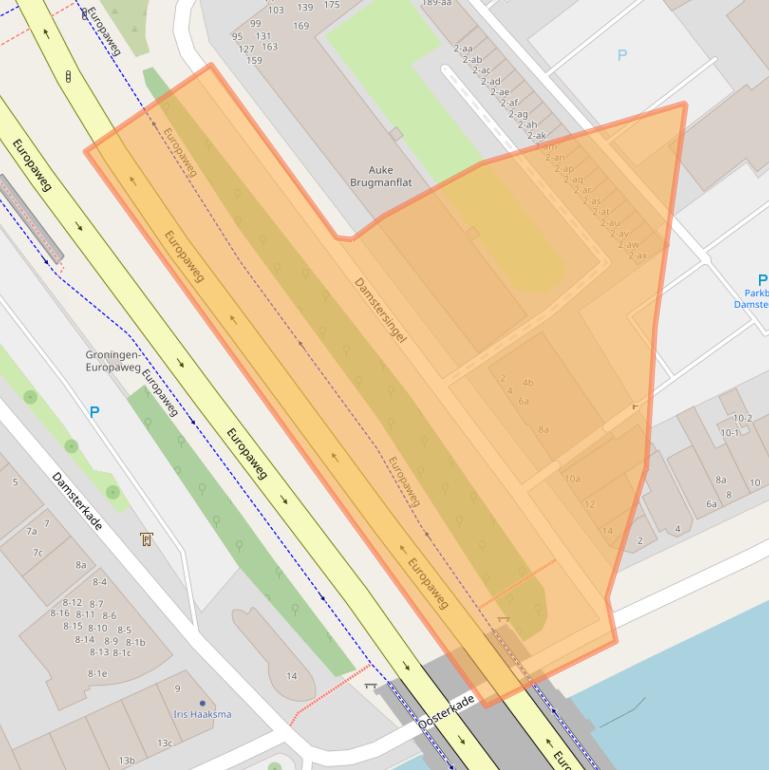 Kaart van postcodegebied 9713EV.