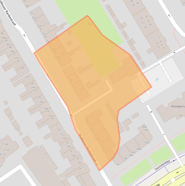 Kaart van postcodegebied 9713GC.