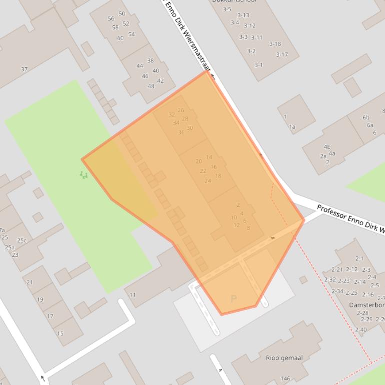 Kaart van postcodegebied 9713GJ.