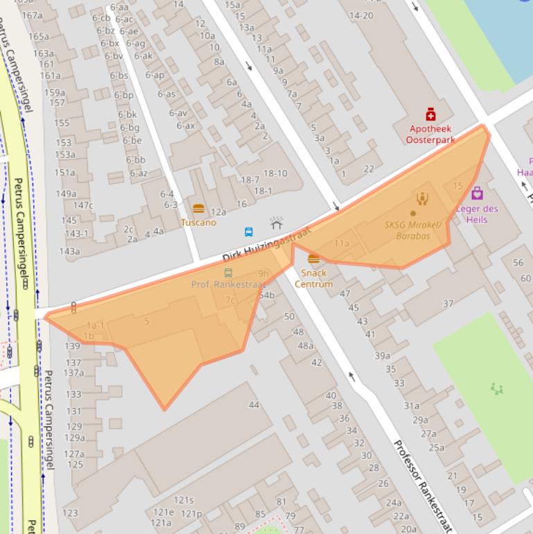 Kaart van postcodegebied 9713GL.